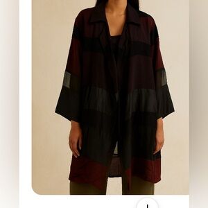 Staley Gretzinger  Kimono Lounge Wear Sz S/M Open Front Multi Fabric Patchwork